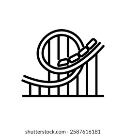 roller coaster icon vector, line style icon