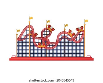roller coaster illustration over fairground