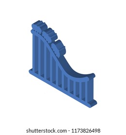 Roller Coaster isometric left top view 3D icon