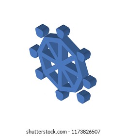 Roller Coaster isometric left top view 3D icon