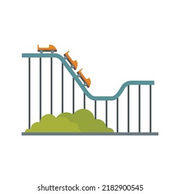 Roller coaster kids icon. Flat illustration of roller coaster kids vector icon isolated on white background