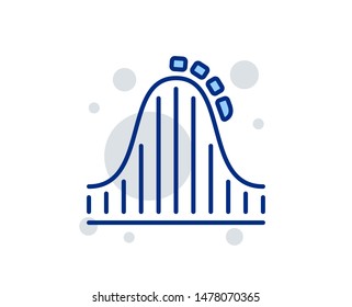 Roller coaster line icon. Amusement park sign. Carousels symbol. Linear design sign. Colorful roller coaster icon. Vector