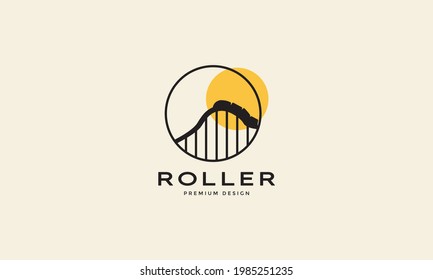 roller coaster lines with sunset