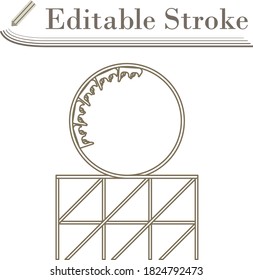 Roller Coaster Loop Icon. Editable Stroke Simple Design. Vector Illustration.