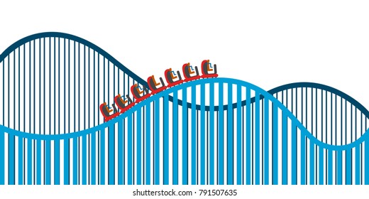 Roller Coaster On A White Background, Vector Illustration