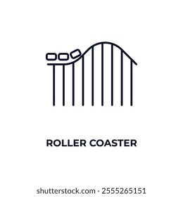 roller coaster outline icon. Linear vector from entertainment concept. Thin line roller coaster icon isolated on white background