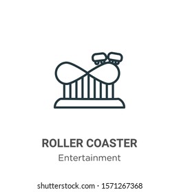 Roller coaster outline vector icon. Thin line black roller coaster icon, flat vector simple element illustration from editable entertainment concept isolated on white background