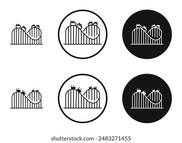 Montaña rusa perfilada icono colección de Vector.