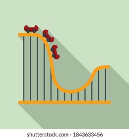 Roller coaster ride icon. Flat illustration of roller coaster ride vector icon for web design