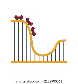 Roller coaster ride icon. Flat illustration of roller coaster ride vector icon isolated on white background