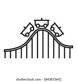 Roller coaster ride icon. Outline roller coaster ride vector icon for web design isolated on white background