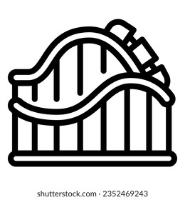 Roller coaster ride line icon, Amusement park concept, amusement ride sign on white background, roller-coaster icon in outline style mobile concept web design. Vector graphics.