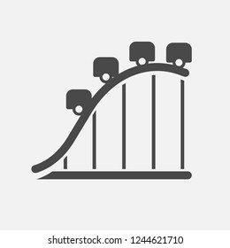Roller coaster ride vector icon