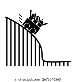 Roller coaster silhouette icon. Vector.