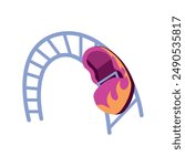roller coaster track cartoon isolated
