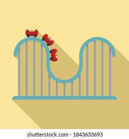 Roller coaster track icon. Flat illustration of roller coaster track vector icon for web design