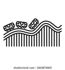 Roller coaster track icon. Outline roller coaster track vector icon for web design isolated on white background