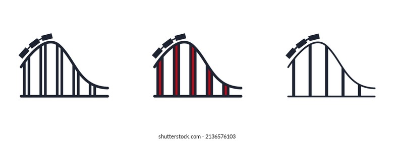 Roller coaster track icon symbol template for graphic   web design collection logo vector illustration