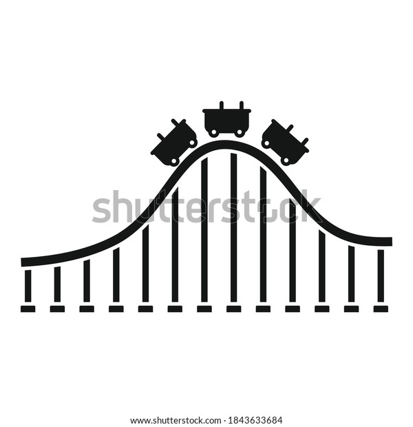 Roller coaster train icon. Simple illustration\
of roller coaster train vector icon for web design isolated on\
white background