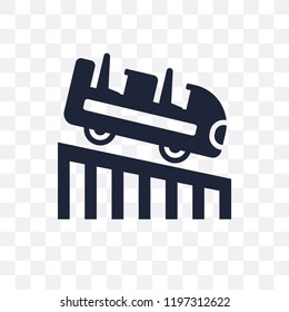 Roller coaster transparent icon. Roller coaster symbol design from Entertainment collection.