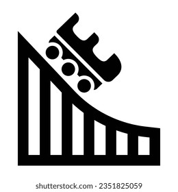 Roller Coaster Vector Glyph Icon For Personal And Commercial Use.
