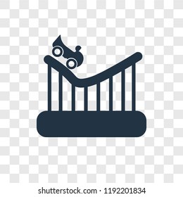 Roller coaster vector icon isolated on transparent background, Roller coaster transparency logo concept