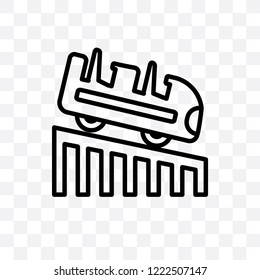 Roller coaster vector linear icon isolated on transparent background, Roller coaster transparency concept can be used for web and mobile
