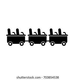 roller coaster wagons isolated icon