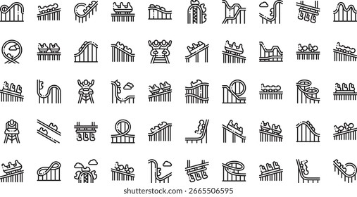Roller coasters icons High-Quality Vector Icons Collection with Editable Stroke. Ideal for Professional and Creative Projects