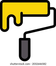 roller color vector line colour icon