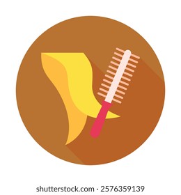 Roller Comb Rounded flat multi color. Vector EPS 10 for print, digital UI, UX kit, web and app development for health, personal care, body treatment and more.