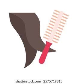 Roller Comb Vector EPS 10 for print, digital UI, UX kit, web and app development for health, personal care, body treatment and more.