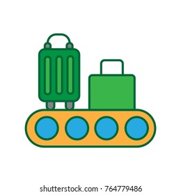 roller conveyor icon flat color