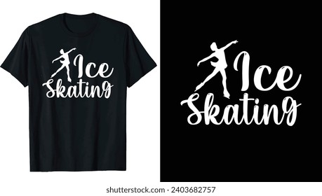 Roller derby Ice Skating T-shirt Design, Ice winter sports skates T-shirt design