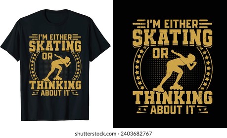 Roller derby Ice Skating T-shirt Design, Ice winter sports skates T-shirt design