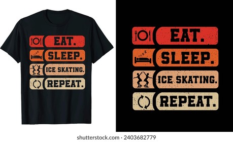 Roller derby Ice Skating T-shirt Design, Ice winter sports skates T-shirt design