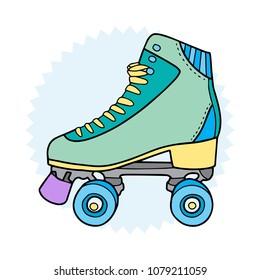 Roller derby skates vector illustration. Lovely hand drawn image.