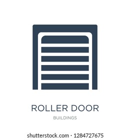 roller door icon vector on white background, roller door trendy filled icons from Buildings collection, roller door vector illustration