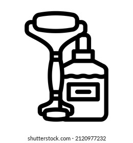 roller face massager line icon vector. roller face massager sign. isolated contour symbol black illustration