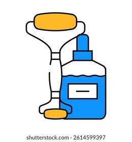 roller face massager line icon vector. roller face massager sign. isolated symbol illustration
