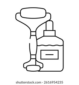 roller face massager line icon vector. roller face massager sign. isolated contour symbol black illustration