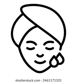 Roller facial massage icon outline vector. Woman skin. Care spa