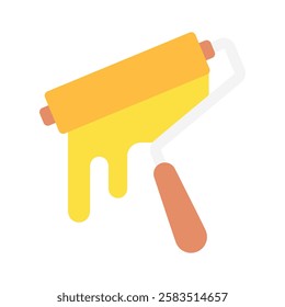 Roller flat color icon, mini, small illustration. use for modern concept, print, UI, UX kit, web and app development. Vector EPS 10, related to industrial, business, finance, investment.