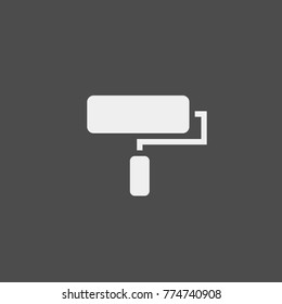Roller flat vector icon. Painter flat vector icon