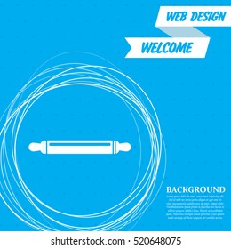 Roller, flour icon on a blue background with abstract circles around and place for your text. Vector illustration