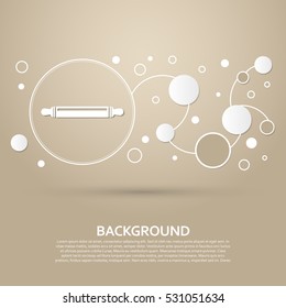 Roller, flour icon on a brown background with elegant style and modern design infographic. Vector illustration