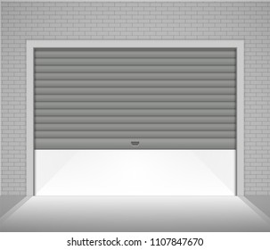 Puerta del garaje para rodillos. Ilustración del vector