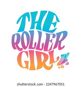 The roller girl gradient  abstract,Graphic design print t-shirts fashion,vector,poster,card,wallpaper
