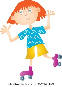 roller girl, a girl on roller skates