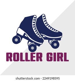 Roller Girl SVG Printable Vector Illustration